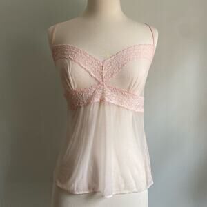 Vintage Y2K Cosabella Sheer Babydoll Lace Cami M Tank Italy Softgirl Coquette